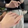 苏十六999银戒指女士光面素圈开口食指戒指求婚情侣单身尾戒七夕礼物女 光面戒指【可调节】 实拍图
