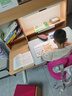 光明园迪灯桌一体儿童学习桌小学生书桌套装可升降写字桌课桌椅悦者120pro 悦者120 pro+V7-2T卡其+蓝椅套 实拍图