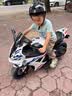 慕迪尼儿童电动摩托车宝宝男女小孩玩具车电瓶车可坐大人代步充电机车子 白色:厂家直销+终身质保 高配+12V12超威电池+软座EVA软轮+后轮双驱+辅助轮 实拍图