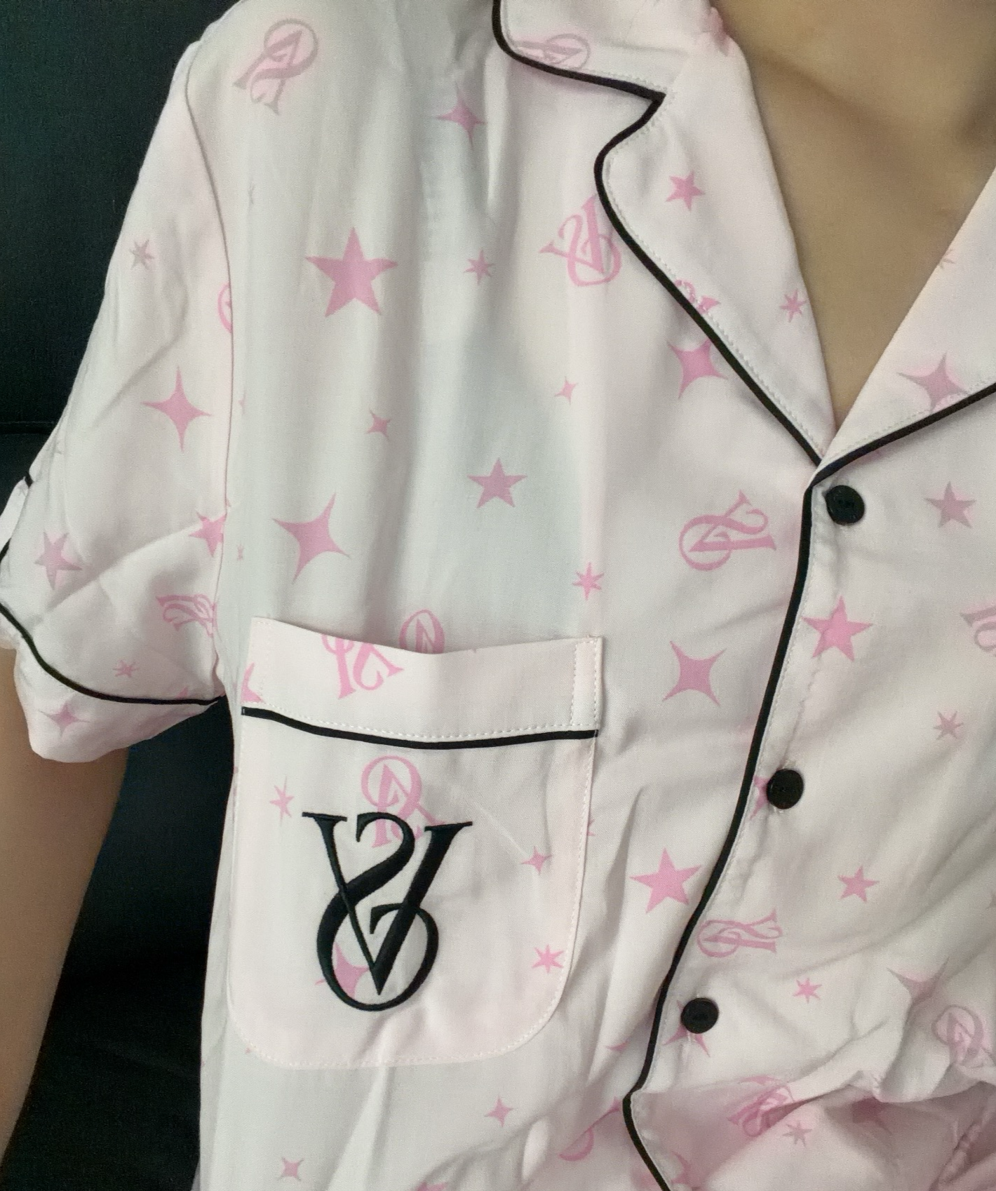 维多利亚的秘密 单依纯同款 宅度假系列天丝绵柔印花凉感睡衣套装家居服可外穿女 76S4星语粉-短袖短裤 11262806 S 实拍图