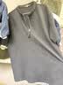 gxgjeans男装 黑色半拉链宽松华夫格休闲立领短袖t恤男26夏新品 黑色 XL (180) 实拍图