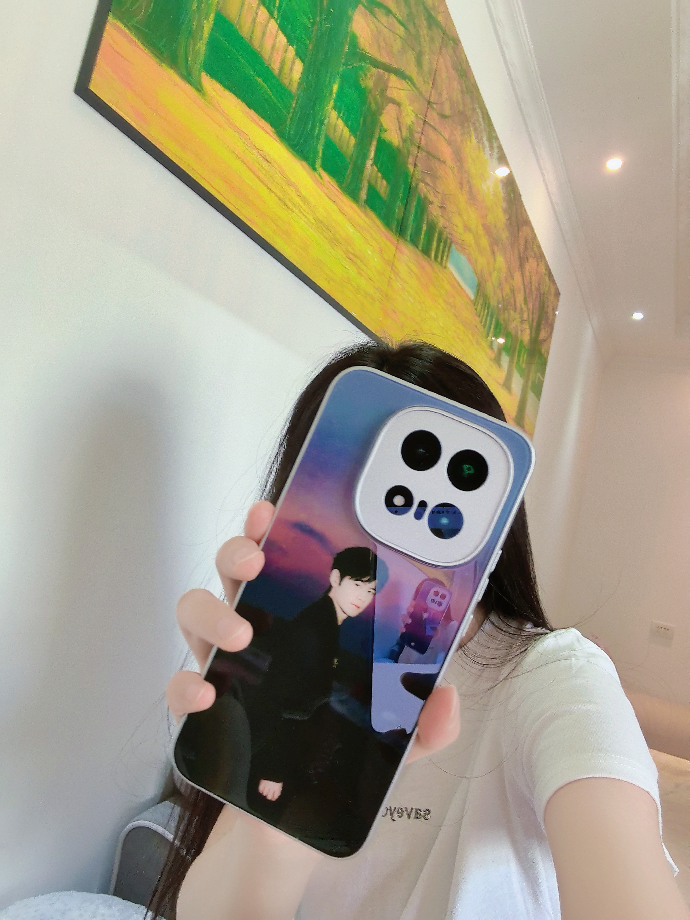 恒玺全机型来图定制手机壳任意照片私人订做diy防摔套图案玻璃适用苹果17pro华为小米oppo一加vivo液态 磁吸玻璃壳（哑光银） 实拍图