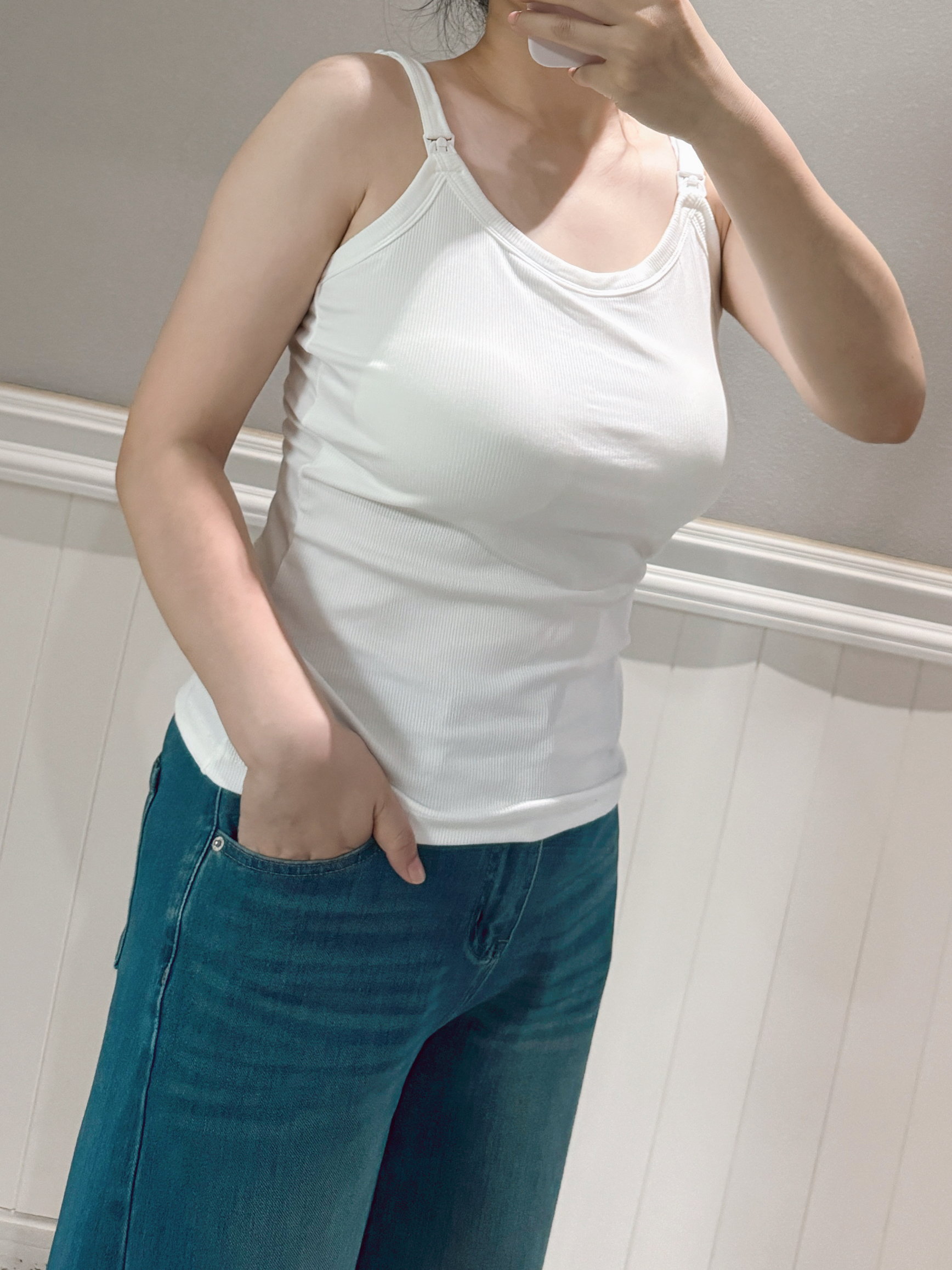 爱宝适哺乳背心吊带孕产妇免穿文胸产后喂奶衣哺乳内衣上衣M506 白色XXL 实拍图