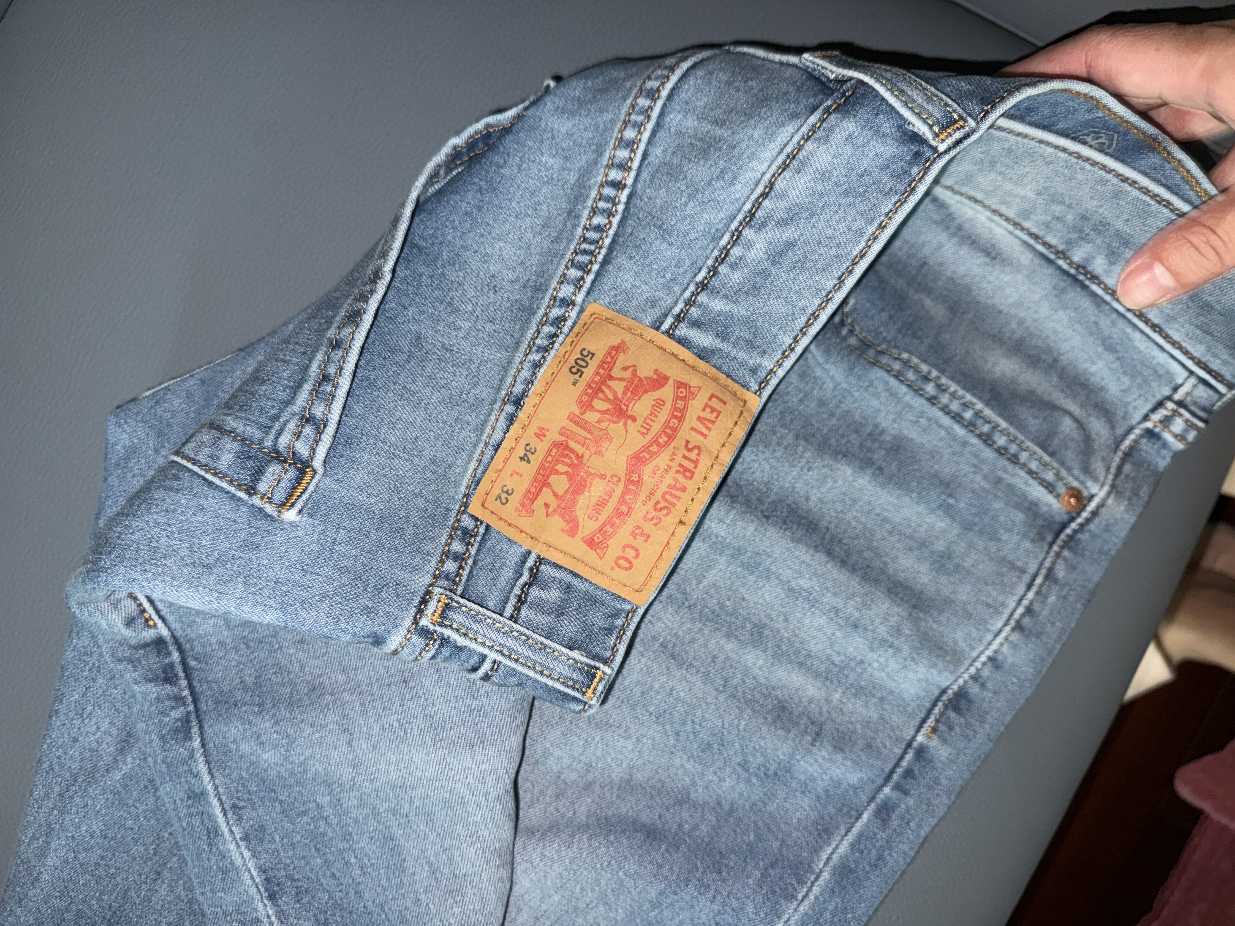 Levi's李维斯冰酷系列26年春夏新款牛仔裤男直筒凉感防晒夏薄款505裤子 蓝色 34 (32) 实拍图
