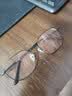 蔡司（ZEISS）镜片感光变色眼镜男可配近视护眼防强光眼睛片防蓝光纯钛眼镜框女 黑色 配圣莎拉平光防蓝光变色(无度数) 实拍图