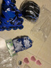 聪捷溜冰鞋儿童全套装男童女童男孩女孩专业轮滑鞋滑冰旱冰初学者直排 蓝色【全闪】背包护具头盔大礼包 S 小码25-31（适合平时24-29） 实拍图