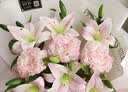 爱已装糖北欧风多头百合仿真花束客厅摆件手感绢花假花仿真植物塑料花 实拍图