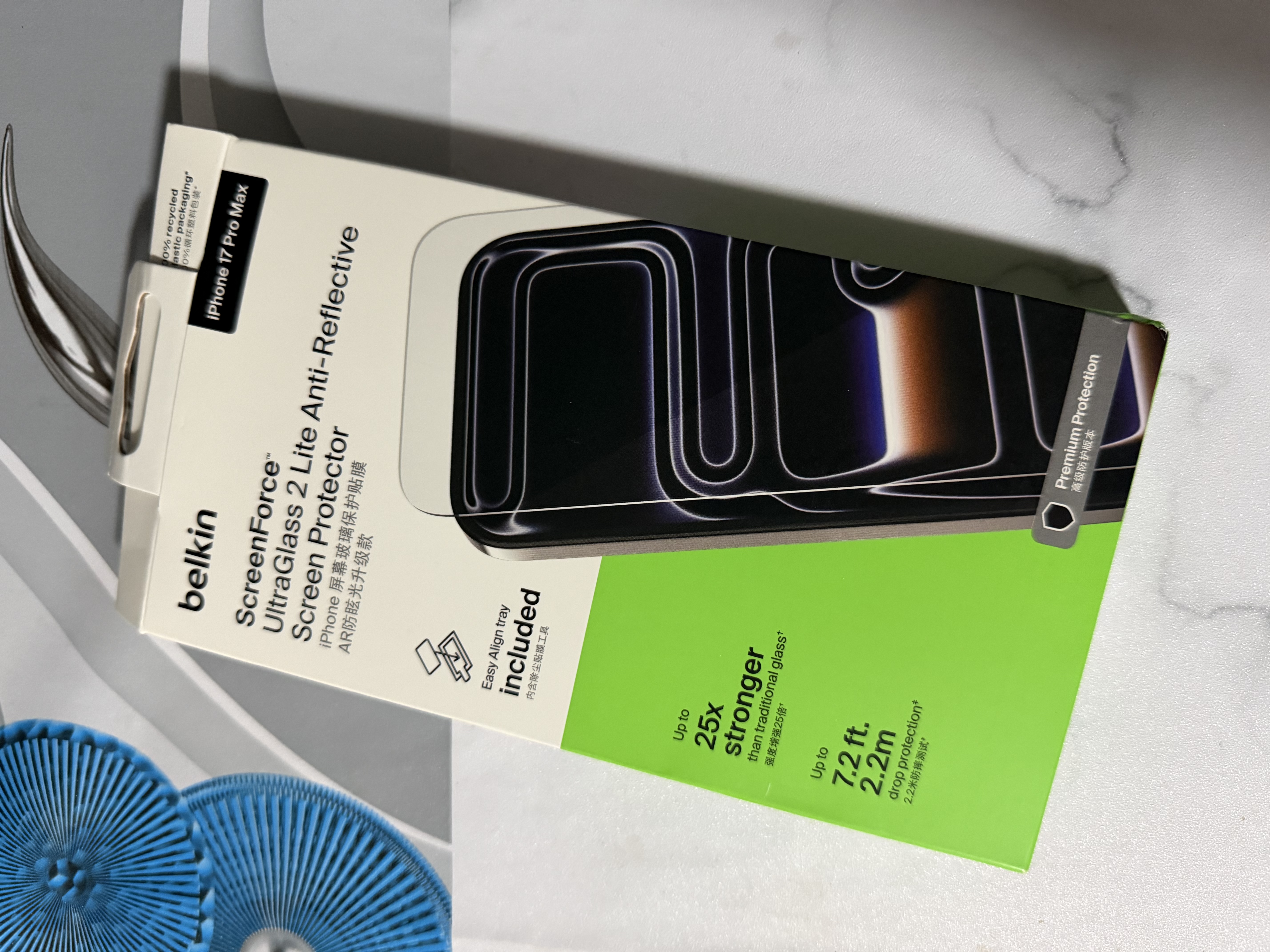 贝尔金（BELKIN）适用苹果17promax钢化膜 iphone17promax手机贴膜苹果17promax贴膜 AR防眩光旗舰版 实拍图