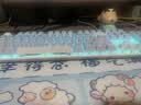狼蛛（AULA）F2068Pro机械键盘鼠标 全键热插拔 背光 104键有线键鼠三件套装 办公电脑键盘电竞游戏专用 紫浅蓝【键鼠桌垫-三件套】青轴 实拍图