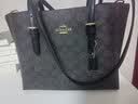 蔻驰（COACH）【品牌直供】女士MOLLIE25中号手提单肩斜挎托特包CV965深棕色 实拍图