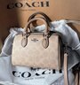蔻驰（COACH）【品牌直供】女士ROWAN迷你手提单肩斜挎波士顿包CW330豆沙粉色 实拍图