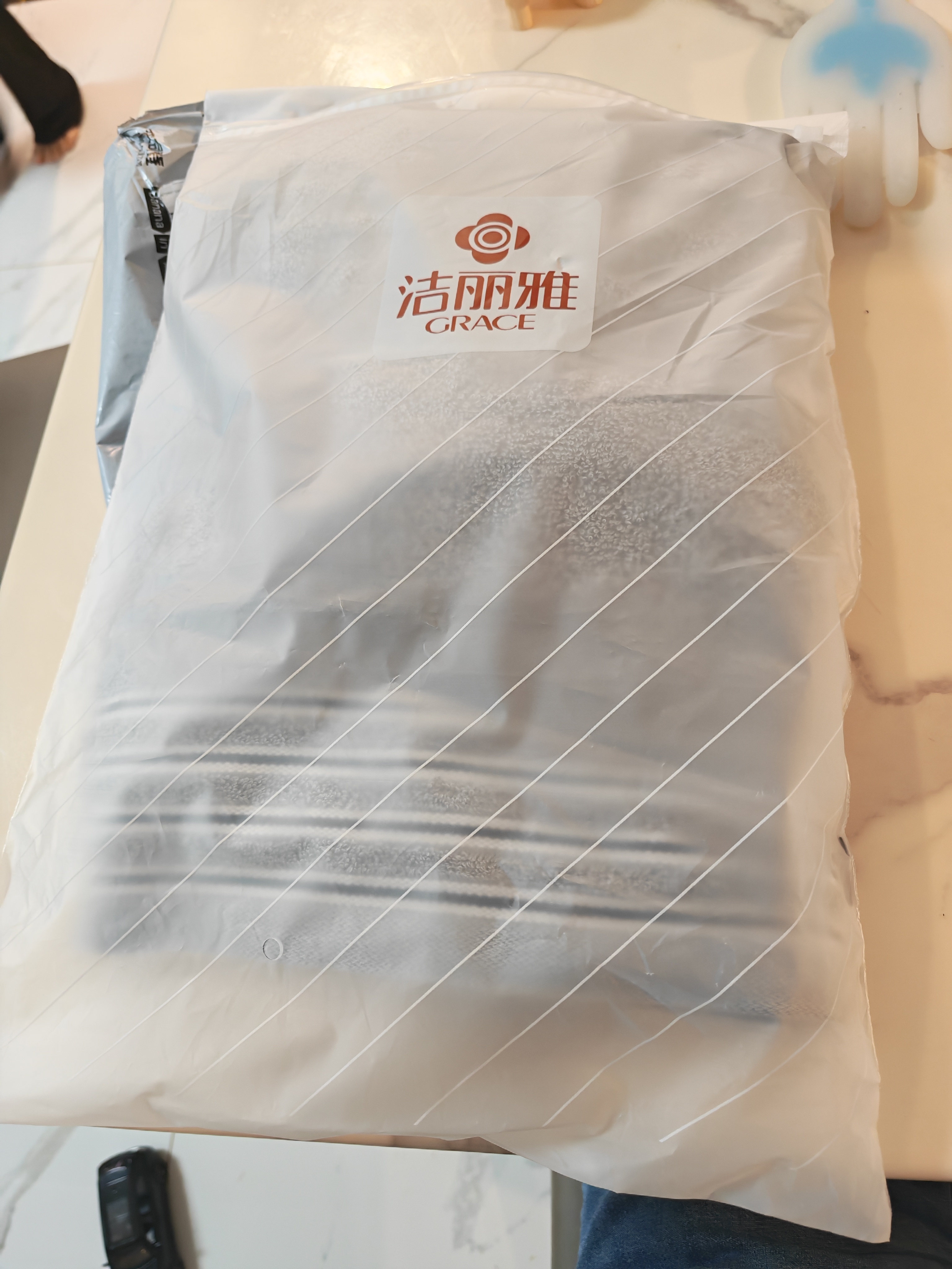 洁丽雅（Grace）纯棉浴巾A类全棉加厚速干强吸水男士女士浴巾310g 深灰 实拍图