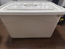 牧野纳大容量收纳箱超大家用塑料加厚玩具储物箱特大号带盖子衣服整理箱 【白灰色】升级材质-加大加厚 加大号【53*38*30cm】密封防潮-4滑轮 实拍图