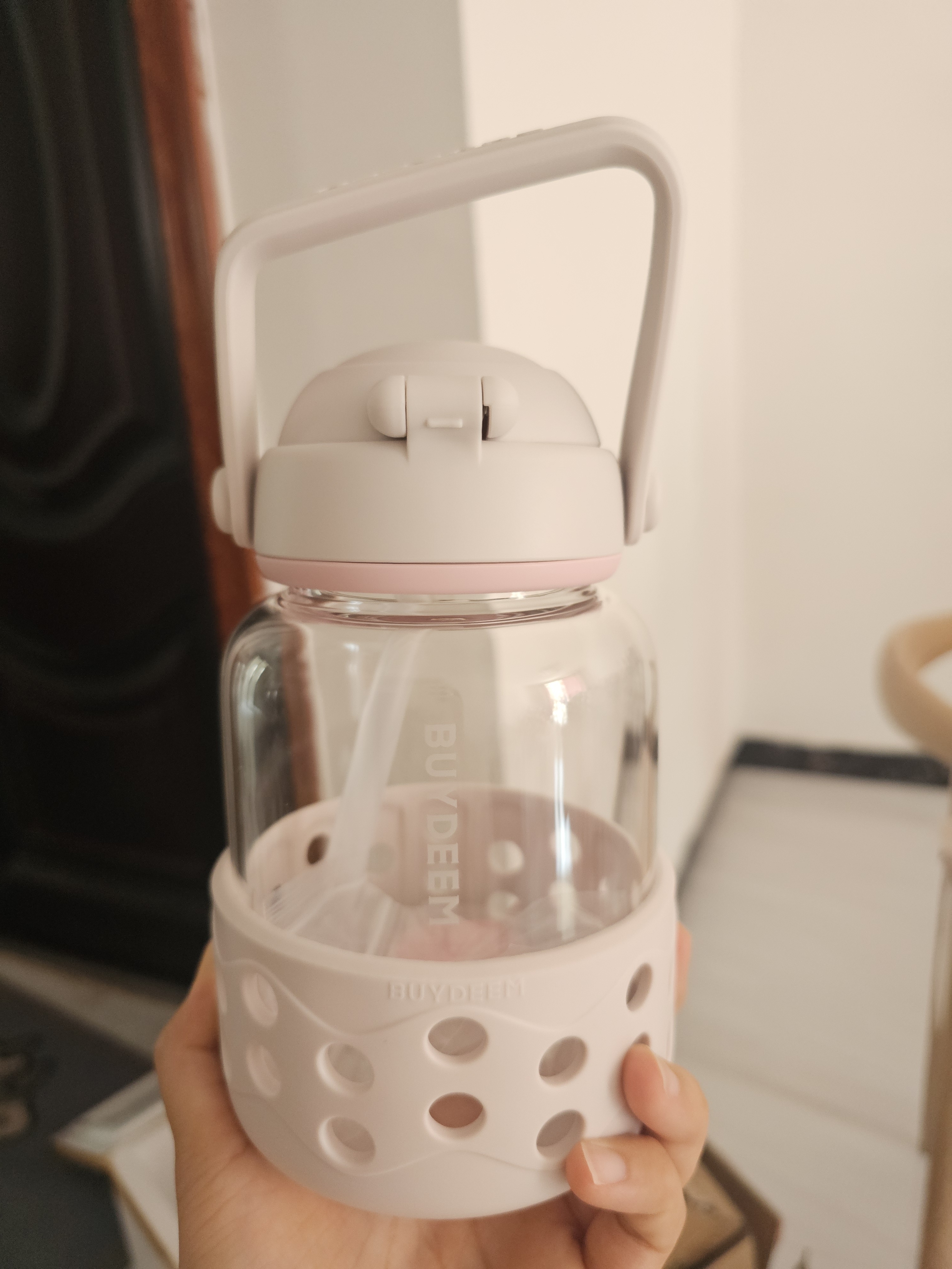 北鼎洞洞水杯女士高颜值2026新款玻璃杯吸管杯大容量耐高温男士送礼 实拍图