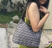 查尔斯桃心2026新款腋下包大容量hobo菜篮子通勤斜挎包包女托特单肩包子母包 酷黑灰 实拍图