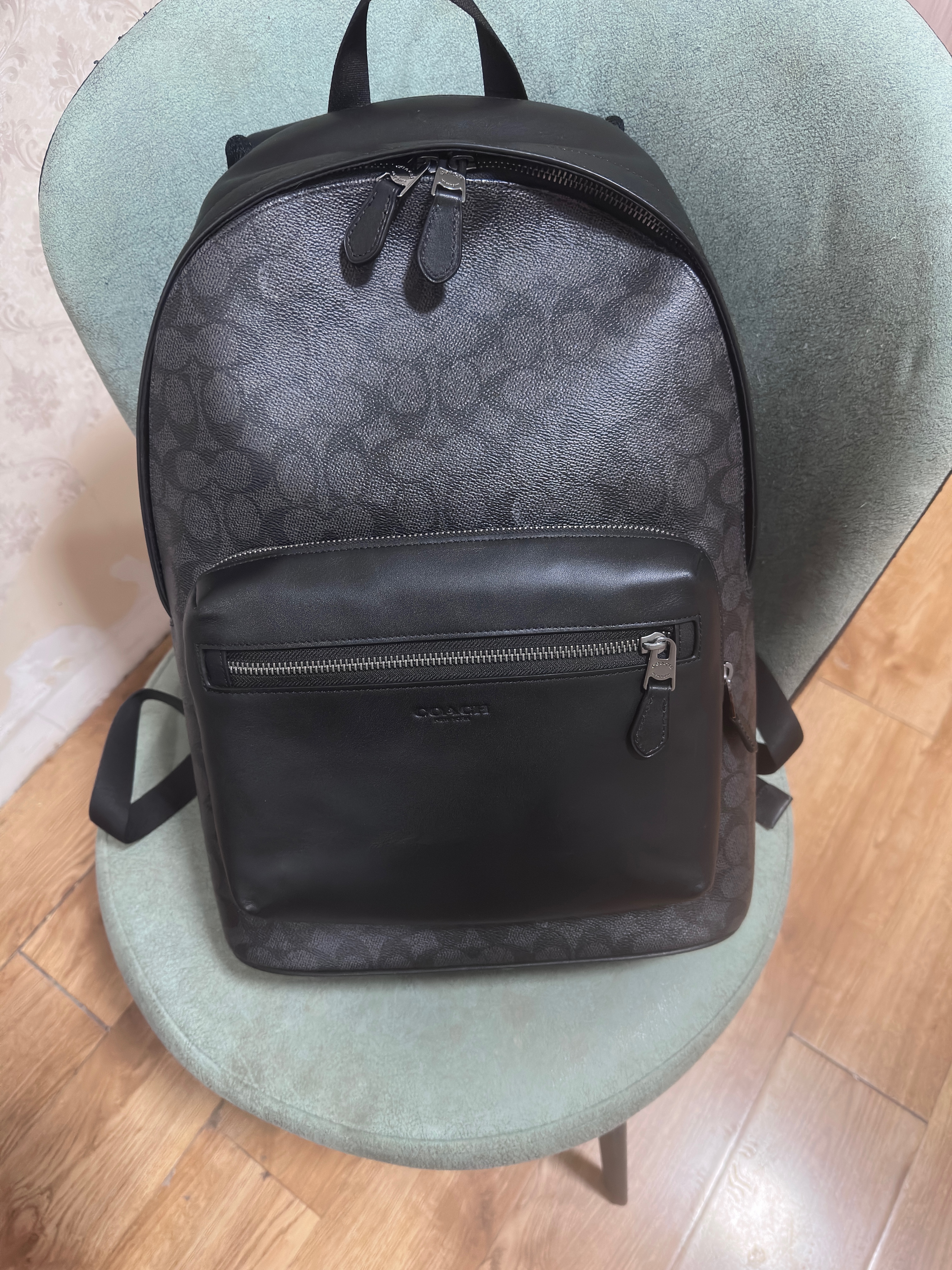 蔻驰（COACH）【品牌直供】男士WEST大号双肩商务休闲包CV925黑色通勤出游礼物 实拍图