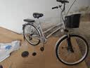 飞鸽城市自行成26英寸7速低跨度双梁男女式成人学生通勤休闲车银色 实拍图