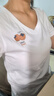 真维斯（Jeanswest）短袖t恤女夏季天蓝色V领内搭低领上衣服2026年新款正肩短袖女生 实拍图