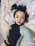 黛岱2026新款游泳衣女夏连体学生运动保守遮肚显瘦温泉潜水服时尚泳装 2301黑色 L (身高155-165cm，95-110斤) 实拍图