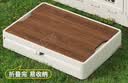 后备箱收纳箱车载汽车整理箱车用户外露营箱可折叠木盖置物储物箱 大号米白色+木盖（可当餐桌 板凳）折叠三开门 实拍图