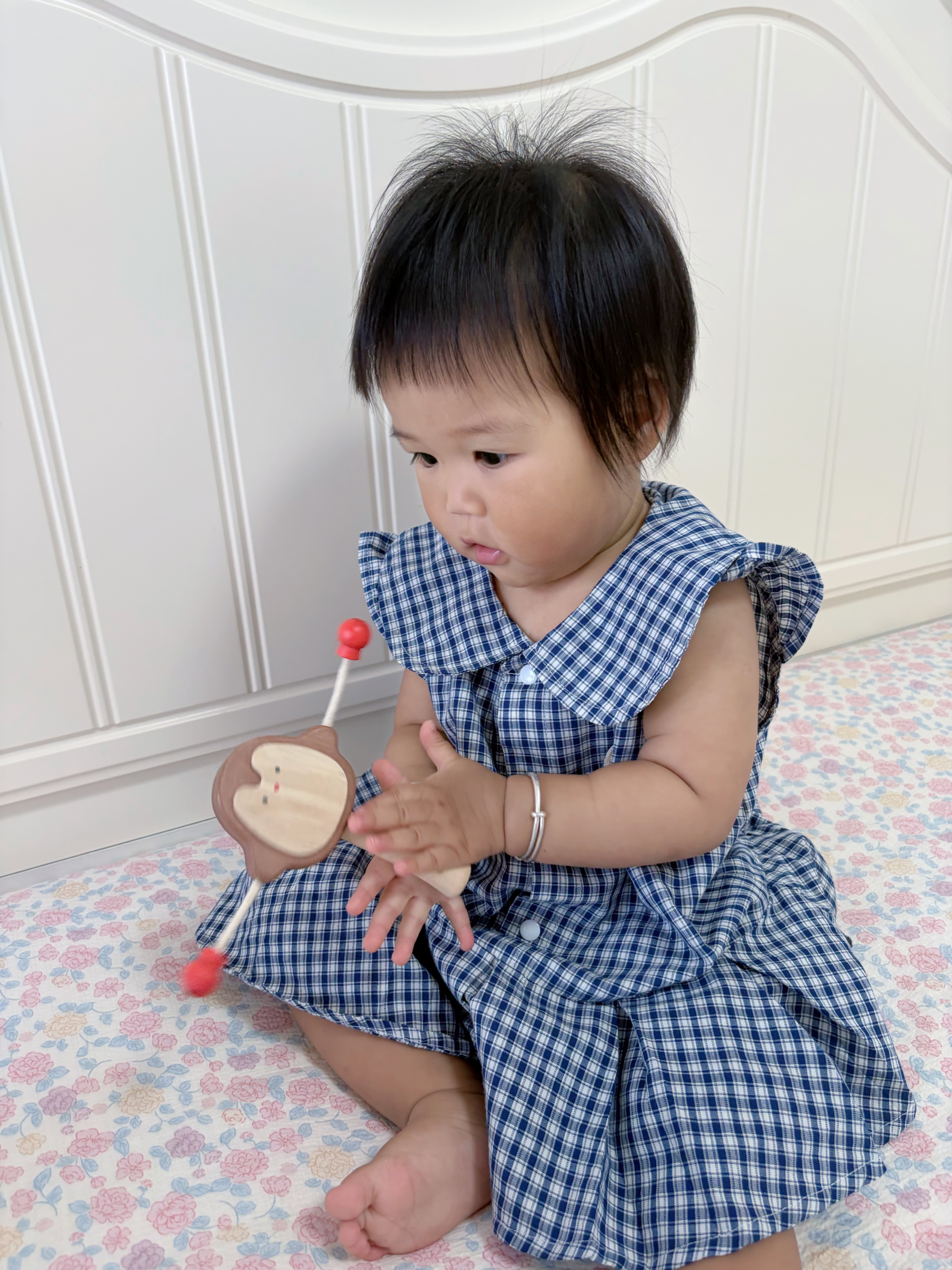 波比超人拨浪鼓婴儿可啃咬新生儿宝宝0到6个月木质手摇鼓摇铃早教益智玩具 实拍图