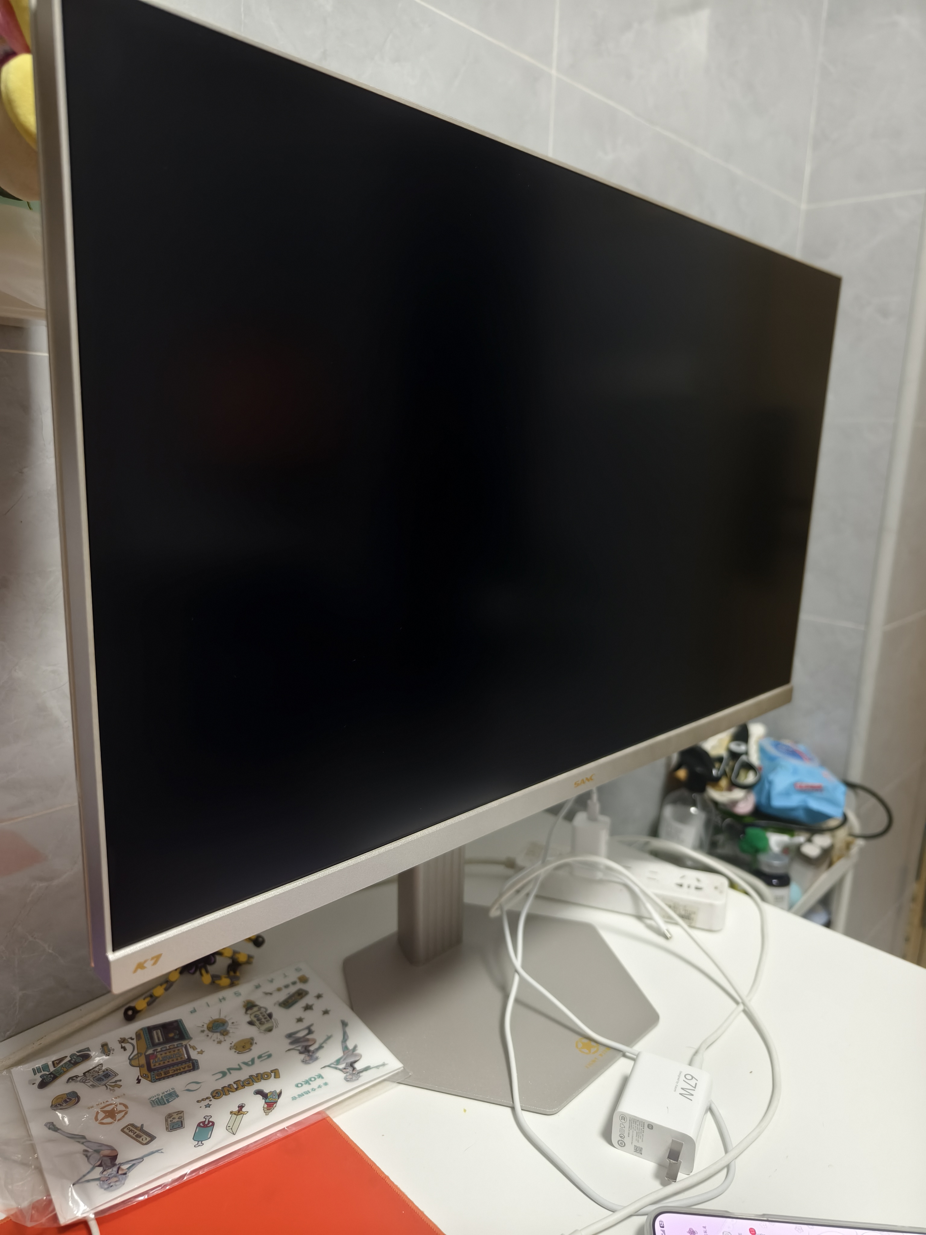 SANC盛色27英寸2K275Hz电竞显示器 FastIPS快速液晶 旋转升降 硬件低蓝光 DIY贴纸电脑屏幕 K7凯旋金 实拍图