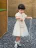 G.duck公主裙女童连衣裙新中式儿童裙子夏装2026新款女孩旗袍生日礼服 米白色 100 （建议身高90cm 3-4岁）cm 实拍图