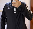 adidas简约三条纹跑步运动立领夹克外套男装秋季阿迪达斯官方 黑色/白（推荐选大一码）   M 实拍图