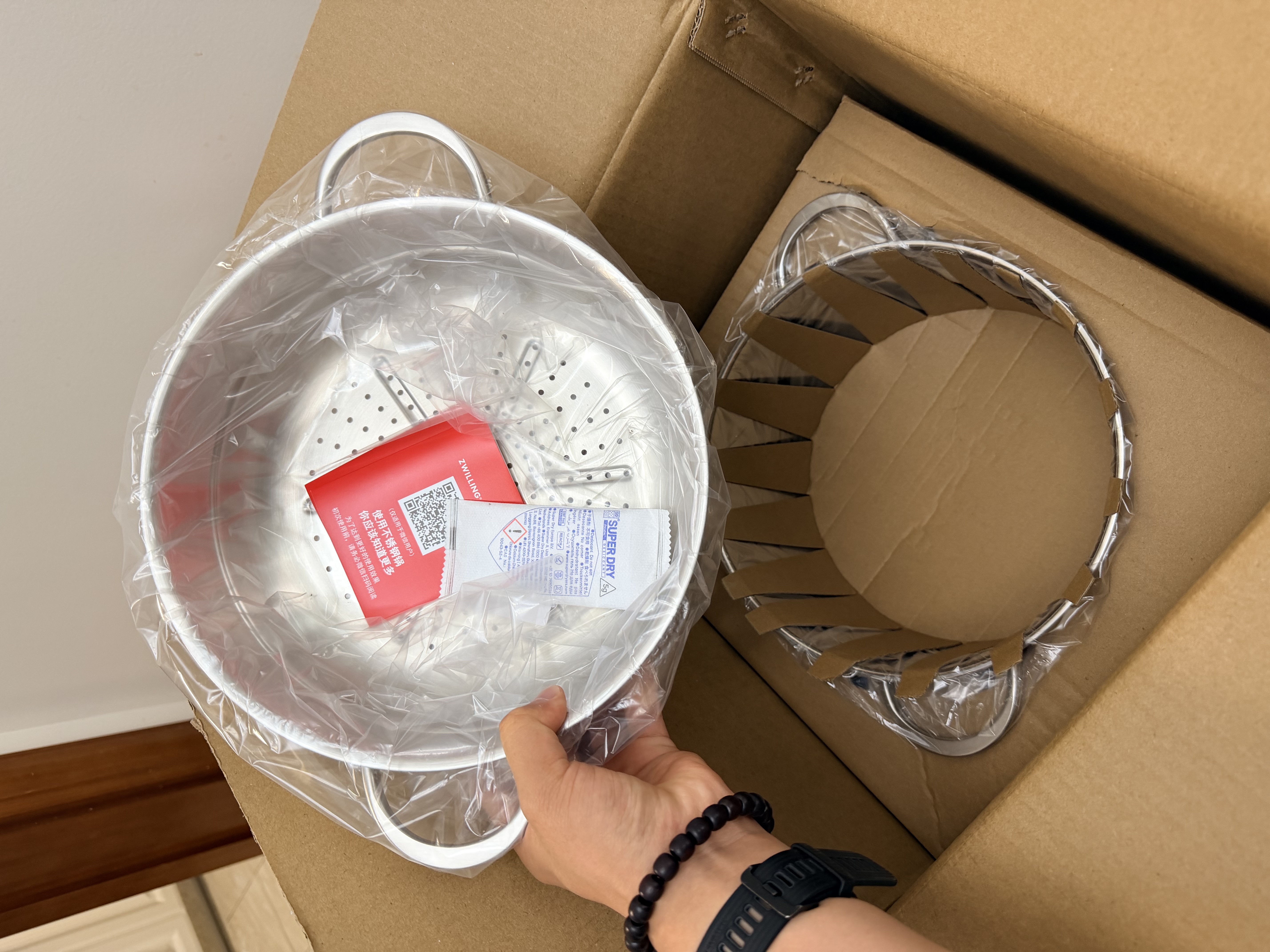 双立人（ZWILLING）双层蒸锅不锈钢汤锅蒸笼24cm大容量煲汤蒸馒头灶具通用可进洗碗机 汤锅+双耳蒸笼 2件套 24cm 实拍图