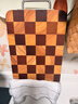 炊大皇家用切菜板砧板乌檀木橡胶木主厨棋盘格菜板小号34*22*2.5cm 实拍图