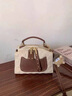 路易礼察品牌包包女包新款单肩斜挎包手提包时尚枕头包520七夕情人节礼物 米白咖【礼盒装】 21*10.5*13.5cm 实拍图