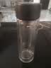 耐高温高硼硅加厚双层玻璃杯透明泡茶杯茶水分离杯隔热车载水杯 黑色波纹烧厚底中杯 300ml 1只 实拍图