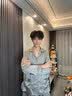 DOEO2026新款真丝睡衣男夏薄款送男友轻奢高级感桑蚕丝家居服礼盒套装 银杏【长袖+长裤】 M 100-120斤 实拍图