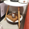 全品屋小圆桌茶几家用客厅简易沙发边几北欧卧室床头边桌迷你阳台小桌子 【推荐】双层暖白色40*40*50 加粗桌腿 加大承重 实拍图