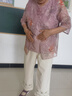 俞兆林（YUZHAOLIN） 母亲节礼物妈妈夏装2026套装冰丝上衣服中年女装短袖T恤中老年女 粉色+（搭配米色裤子） 3XL （建议110-125斤） 实拍图