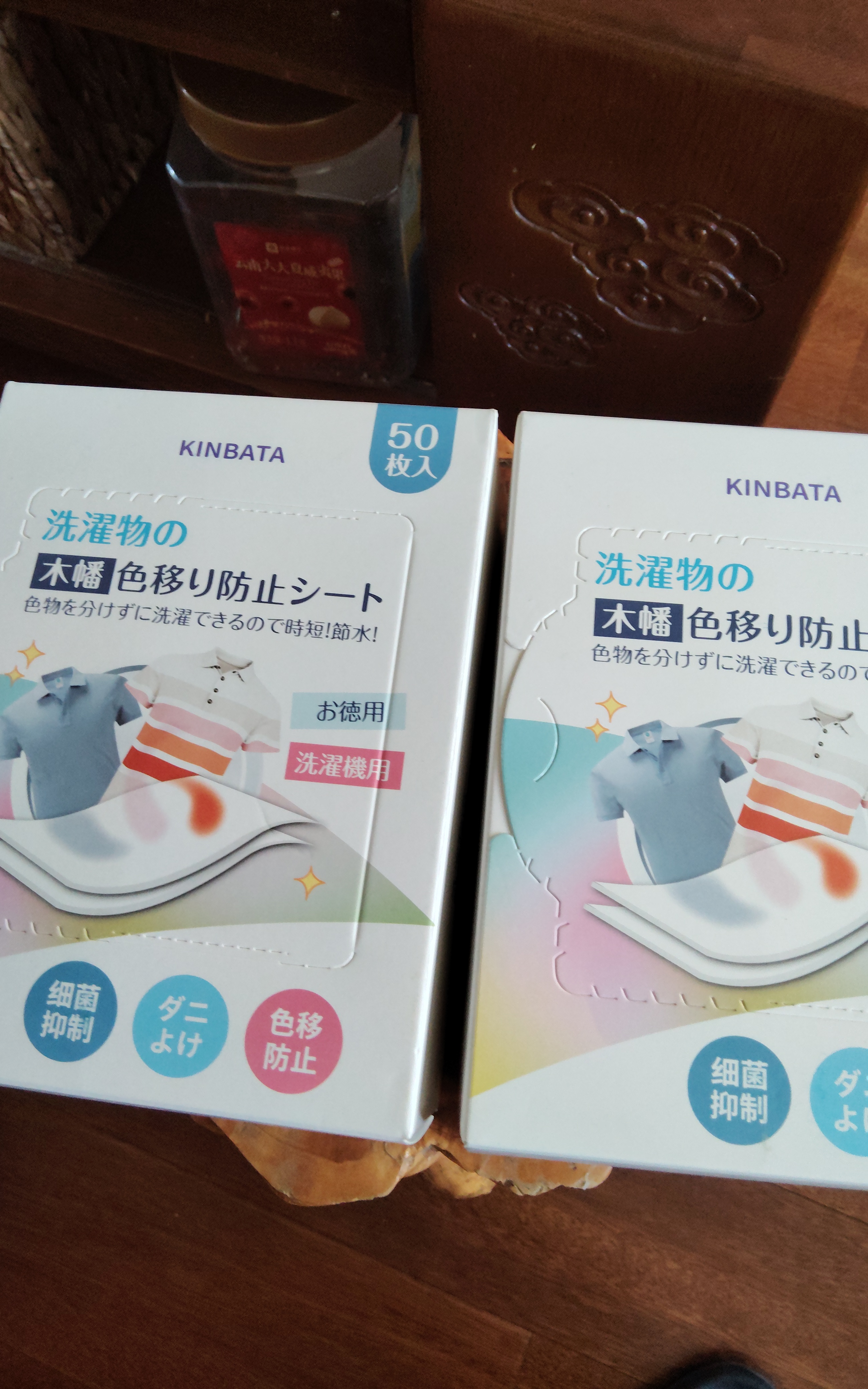KINBATA日本防串色洗衣片50片*3盒吸色片防染色洗衣片抑菌防螨色母片 实拍图
