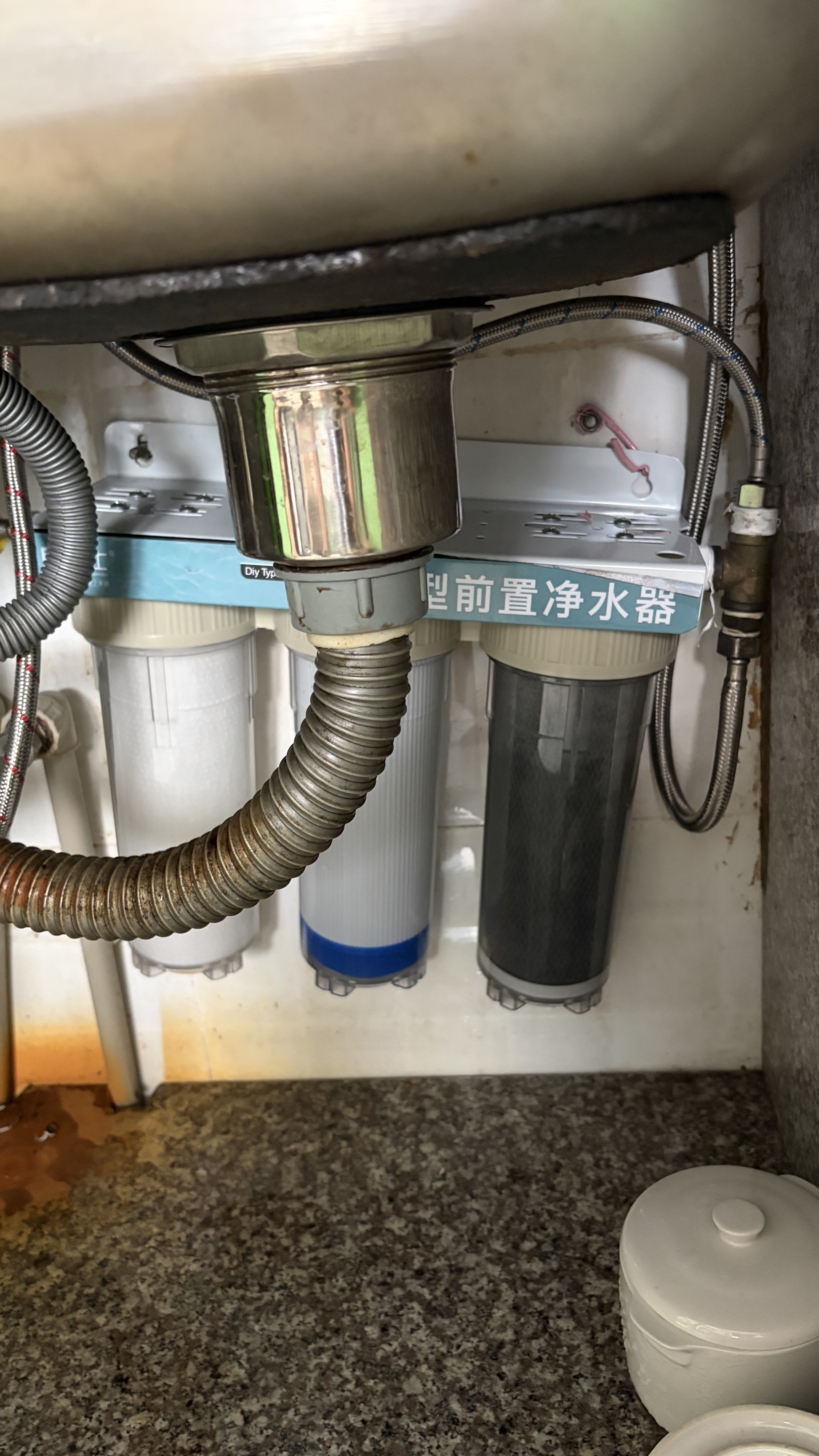 芯卫士10寸三级前置过滤器家用净水器全屋自来水厨下式净水机大流量鱼缸过滤制冰机专用净化冰块水质排污 10 寸三级前置精滤款｜4 分铜口+2支编织管 实拍图
