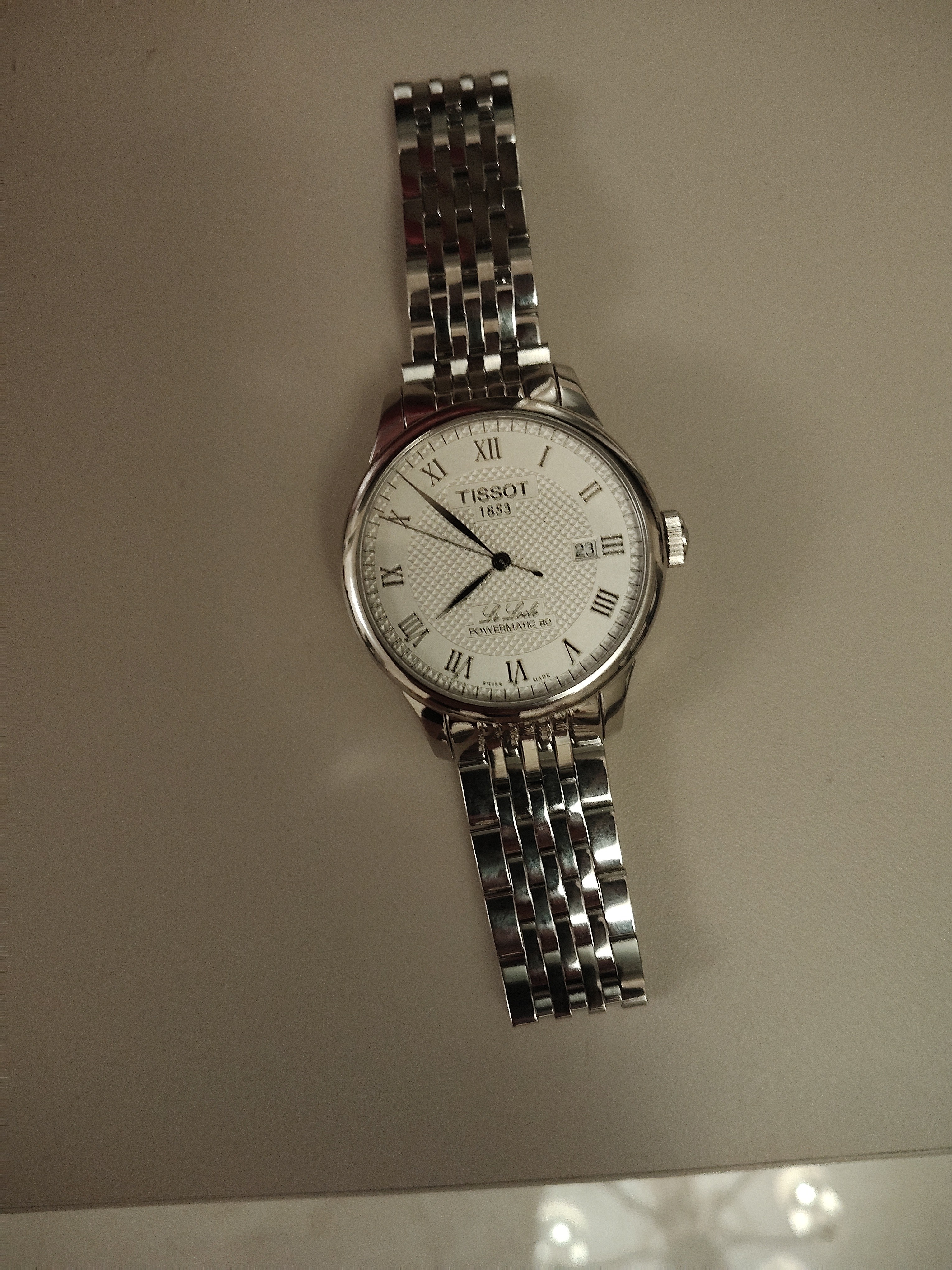 天梭（TISSOT）【官方授权店】 瑞士手表 力洛克系列1853时尚商务全自动机械男表 白盘钢带T006.407.11.033.00 实拍图