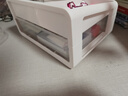 京东物流 化妆品收纳盒梳妆台置物架桌面高级感整理抽屉柜 大号2层（1层抽屉+1层顶部置物架） 透明白 实拍图