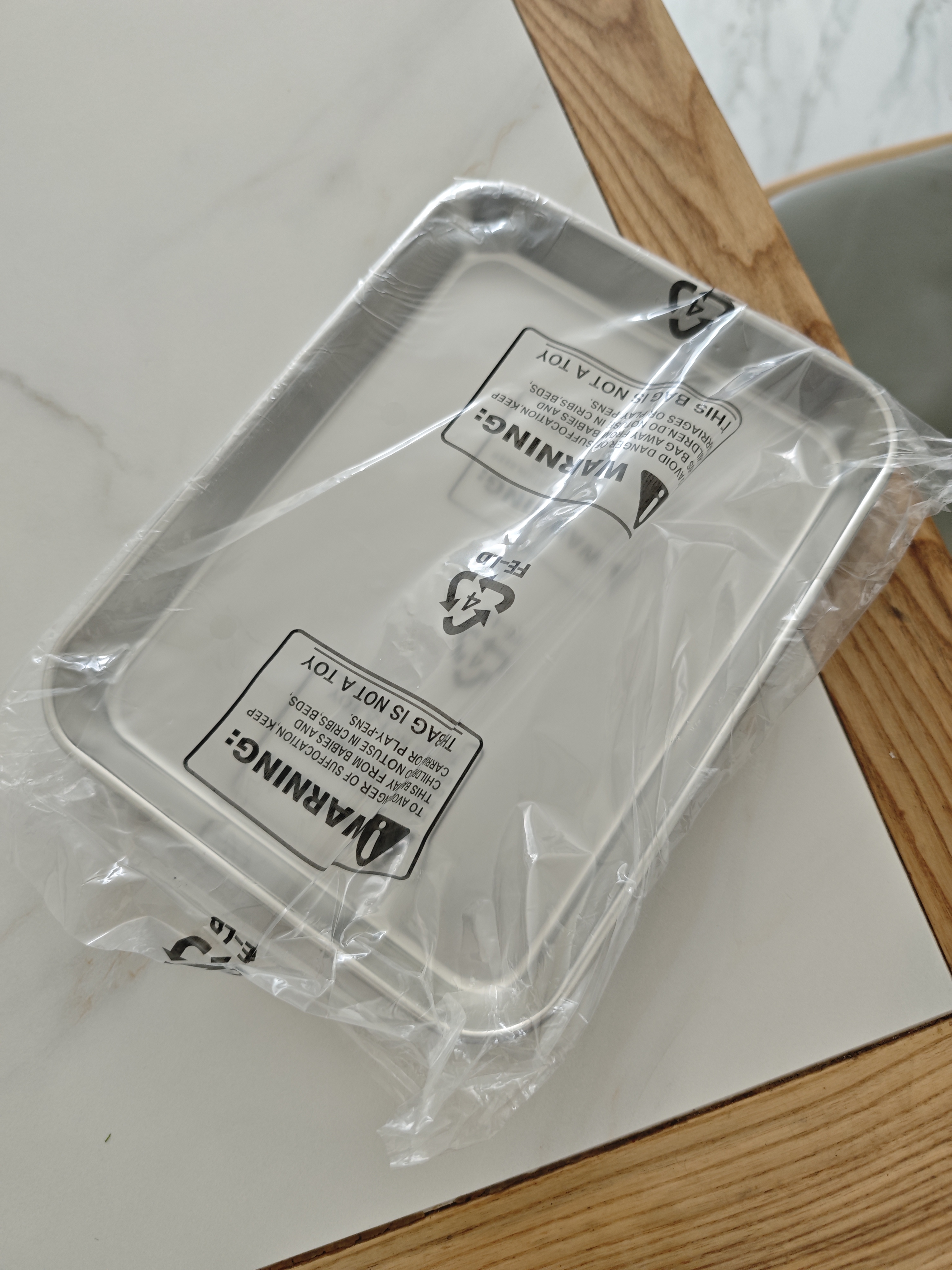 宇太（YUTAI）316不锈钢方盘加厚托盘家用饺子盘肠粉蒸盘凉皮盘菜盘 23.5cm 实拍图
