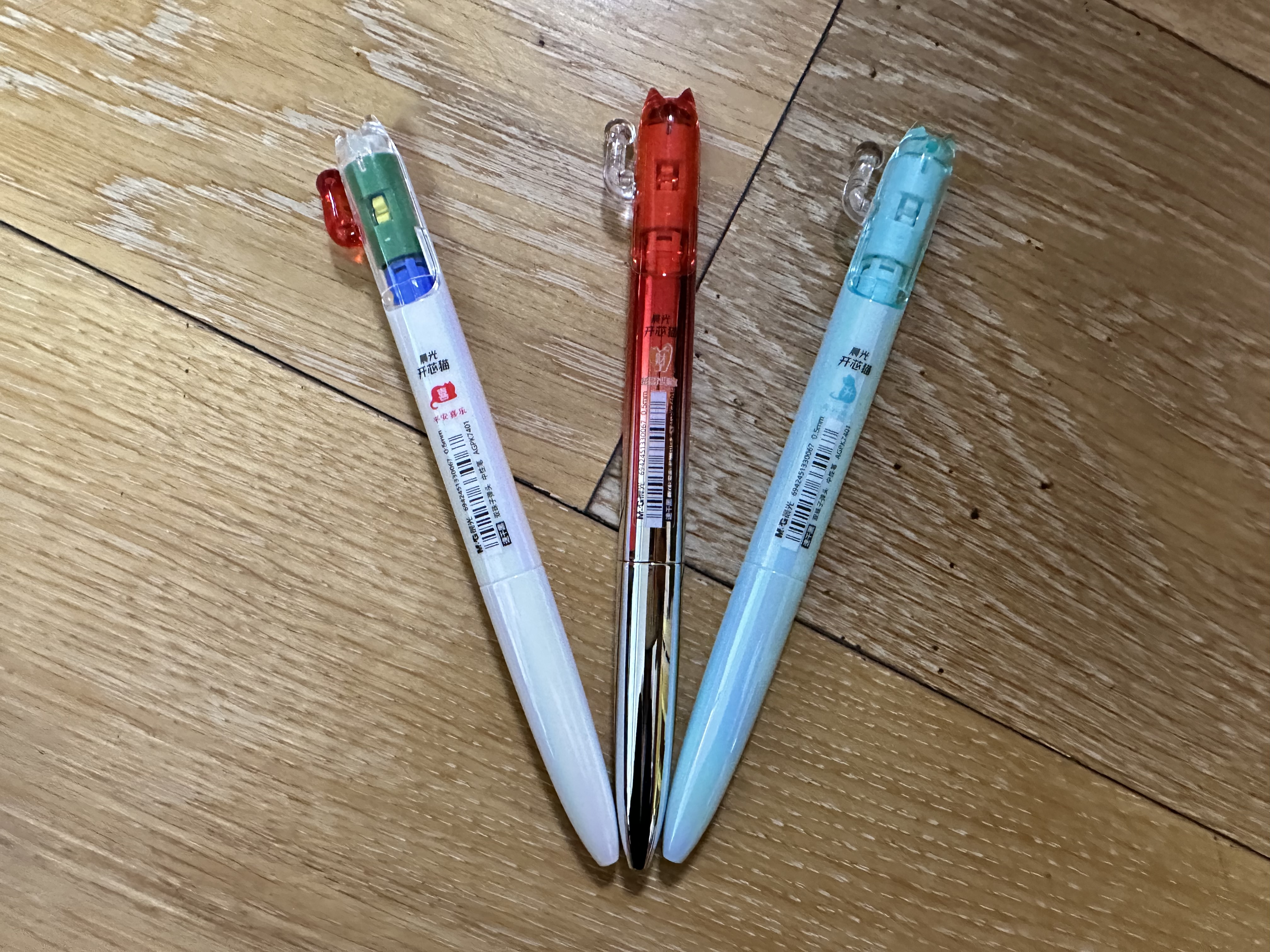 晨光（M&G）文具开芯猫按动中性笔0.5mm黑色 微重力双珠子弹头学生专用考试刷题笔 3支/盒AGPK7403A 实拍图