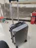 旅刻行李箱登机箱加厚铝框高颜值女款旅行箱大容量男士拉杆箱密码皮箱 钛金灰【加厚铝框可坐+充电口】 20英寸 【标准免托运登机箱】 实拍图