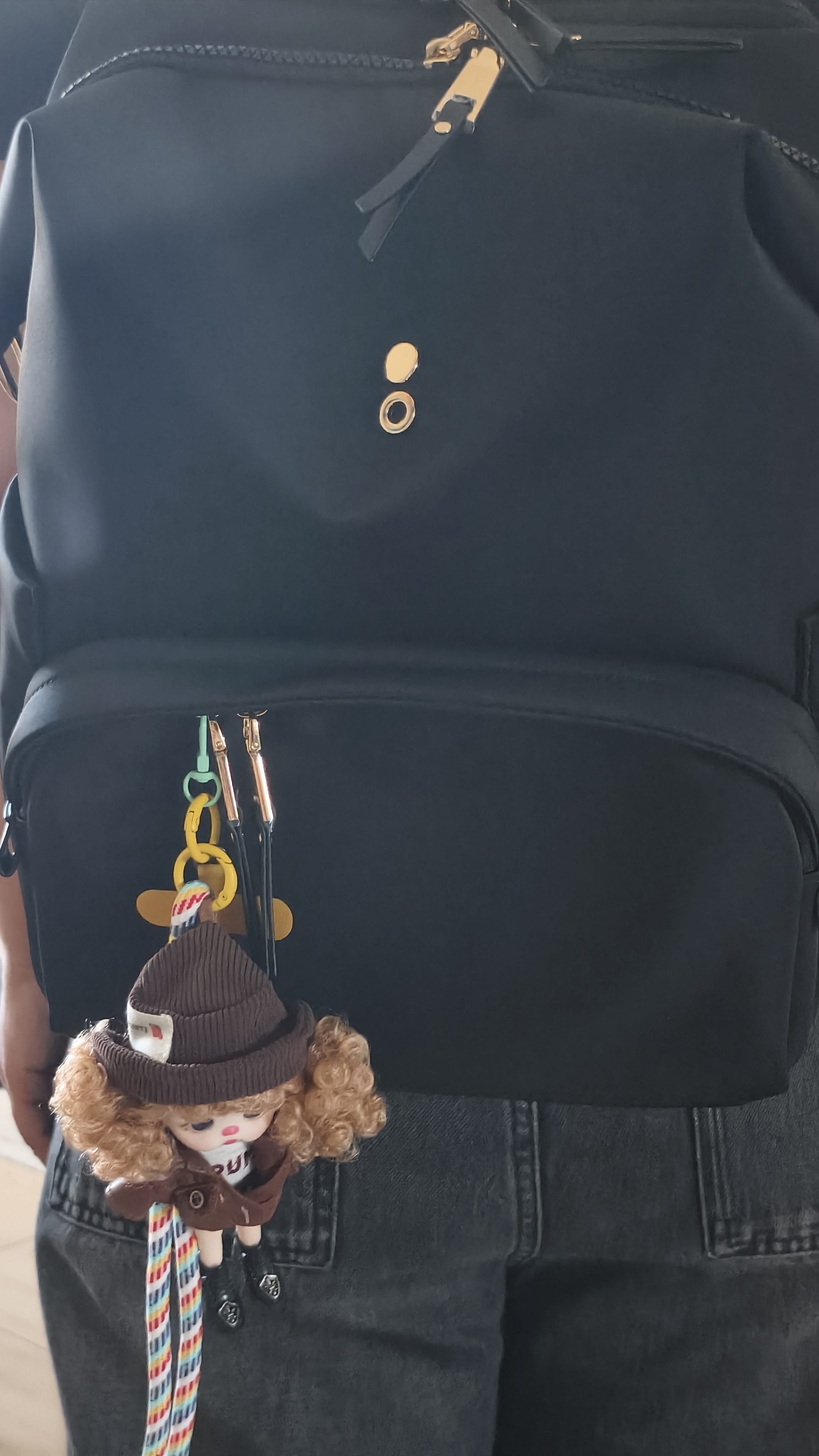 爱可乐（Echolac）双肩包女时尚背包旅行休闲电脑包百搭潮流包送女友CKP2075星光黑 实拍图