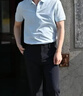 京东京造夏季运动短袖男士t恤polo衫男跑步健身户外速干衣服 雾霾蓝3.0 L 实拍图