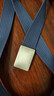 无印品质日本男士帆布腰带平滑扣休闲百搭尼龙皮带简约加厚无孔裤 款式九【蓝色银扣】 实拍图