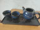 瓷牌茗茶具（cipaiming teaset） 茶具套装小套功夫茶壶便携一壶四杯家用会客泡茶器小茶台 窑变兔毫蓝一壶四杯+磁石干泡盘 实拍图