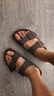 BIRKENSTOCK勃肯德国进口男女款经典舒适软木Arizona双扣拖鞋 灰色常规版0151211 44 实拍图