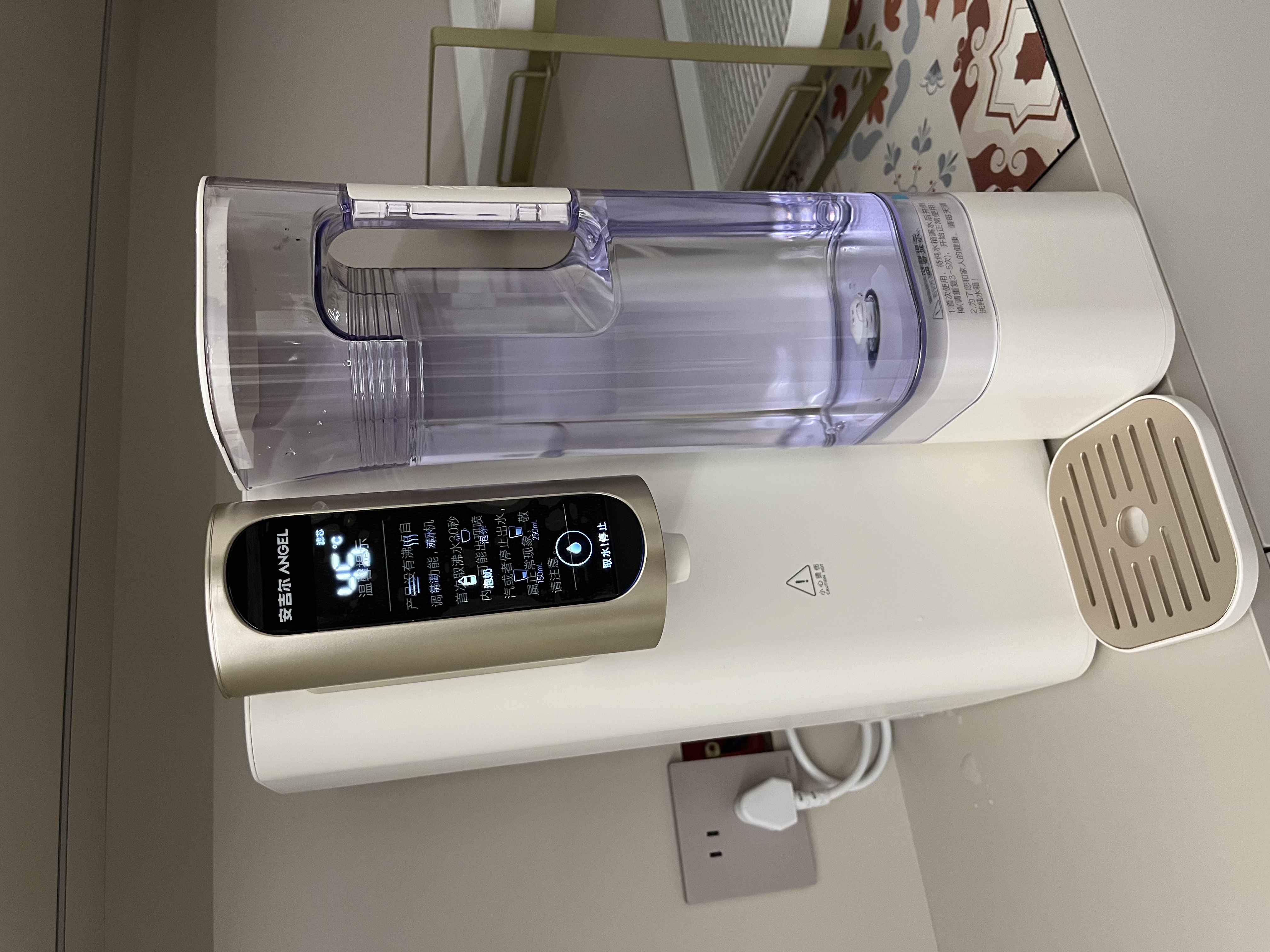 安吉尔台式净水器T3【肖战推荐】家用净饮机加热直饮一体即热免安装透触屏无双酚A富锶 JY3491TK-ROK 实拍图