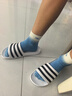 阿迪达斯七夕男女鞋 游泳系列 ADILETTE AQUA 运动拖鞋 F35539 白色 40.5 实拍图