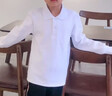 罗蒙儿童白色长袖polo衫男女童T恤打底衫学生班服校园服饰  白色 150 实拍图